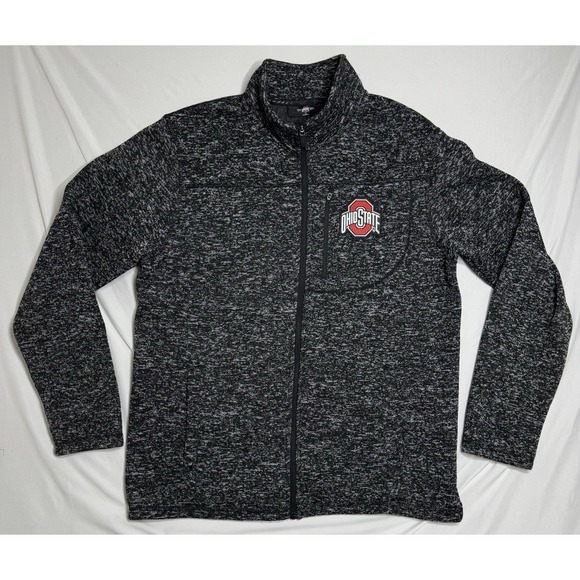 Ohio State Authentic Apparel Other - Ohio State Buckeyes Essential Knit Crew Fleece Full Zip Gray Size Large